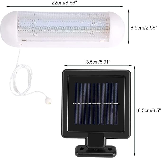 Solar Powered Shed Light Rechargeable Split with On Off Switch Indoor Solar Lights for Sheds Inside Solar Powered Lights for Garden, Greenhouse, Corridor
