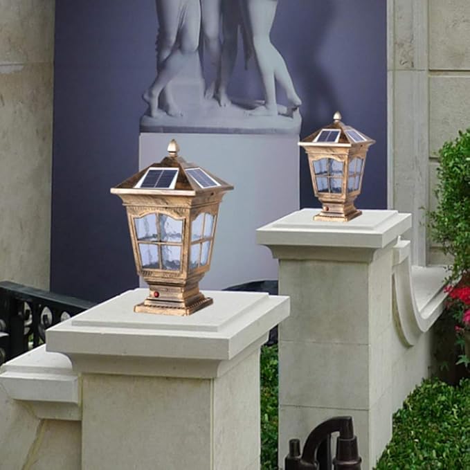 Outdoor Lamp Post Light Post Lights Outdoor,IP55 Retro Solar Outdoor Waterproof Garden Lighting Aluminum Metal | Lumora