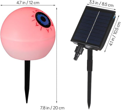 Uonlytech Solar Halloween Eyeball Lights 5-Pack Outdoor Garden Solar Stake Lights for Yard Patio Pathway Decorations Red Green Led