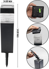 Crosslight Solar Powered Pathway Lights (2 Pack) - Column Outdoor LED Lights, Waterproof for Garden, Yard, Patio | Lumora