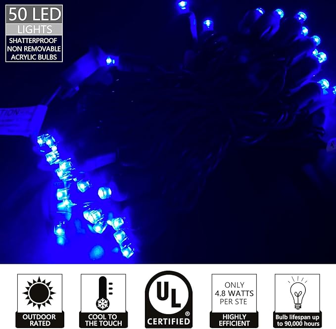 50 Count Wide Angle 5MM Mini LED Christmas Lights,Led String Lights for Outdoor and Indoor Christmas Trees | Lumora