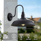 16 Inch Dome Barn Light for Porch, Large Gooseneck Outdoor Light Fixture for Farmhouse, Barn Style Exterior Patio | Lumora