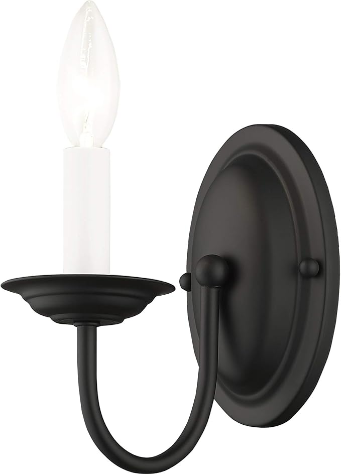 Livex Lighting 4151-04 Home Basics 1 Light Black Wall Sconce