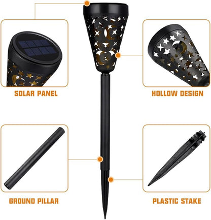 TEHAUX 4pcs Solar Garden Lights Outdoor Solar Yard Pathway Lights Waterproof Landscape Lawn Stake Lamps for Walkway Patio Courtyard Decoration