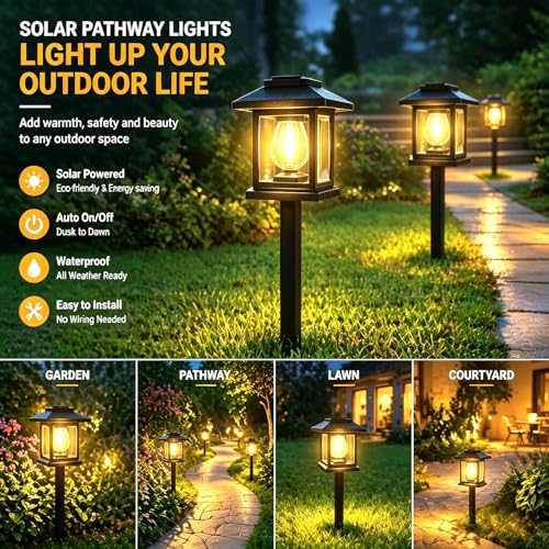 Solar Pathway Lights 14-Pack for Yard Walkways