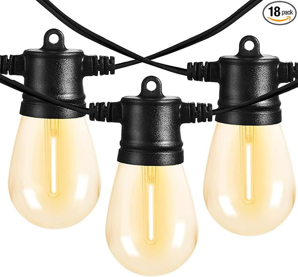 Banord 51FT Outdoor String Lights, Waterproof Patio Lights with 18 Shatterproof LED Bulb Hanging Light String | Lumora