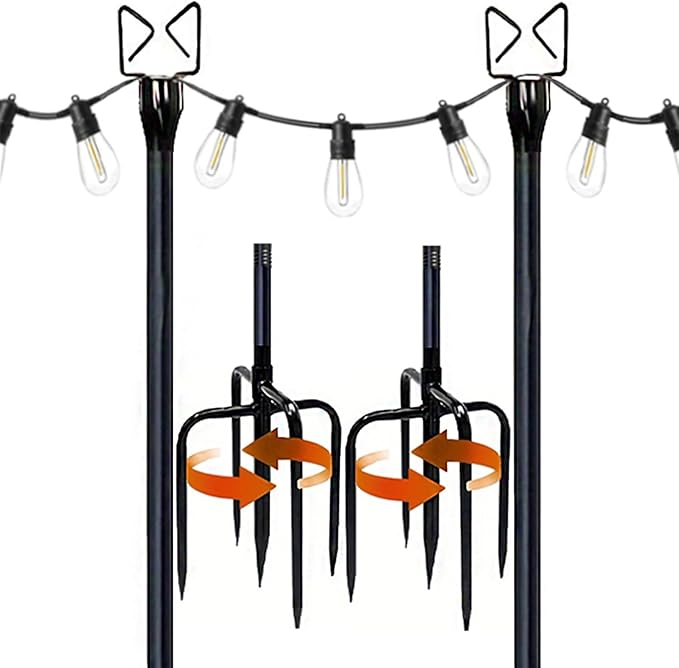 2Pack 8.6FT String Light Poles for Outside Adjustable Light Poles for Outside String Lights for Outside String | Lumora