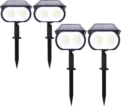 Anern Solar Lights Outdoor Waterproof IP68, 52 LED 2 Lighting Modes Solar Spot Lights Outdoor Yard Garden Landscape Pathway (Cool White, 4 Pack)