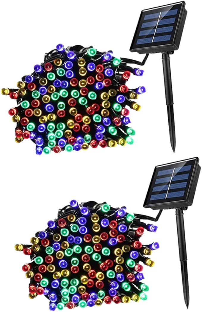Uonlytech 2 Sets 10M Waterproof Solar LED String Lights 100 LED Outdoor Fairy Lights for Garden Trees Decor | Lumora