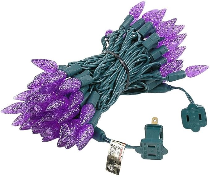 Novelty Lights 24FT 70 LED C6 Christmas String Lights, Outdoor Tree Commercial Grade Permanent Decorations (Purple) | Lumora