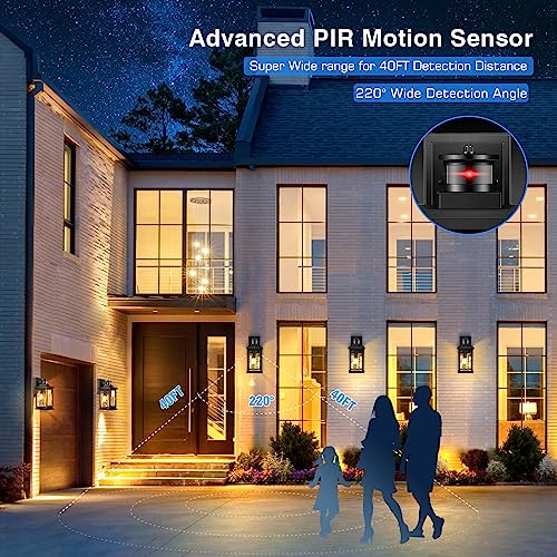 VIANIS Porch Lights Outdoor with Motion Sensor, Outdoor Wall Lights Lantern