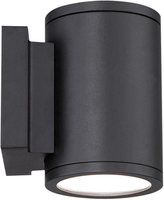 WAC Lighting WS-W2604-BK Tube LED Outdoor Wall Light Fixture, Double Light, 3000K, Black