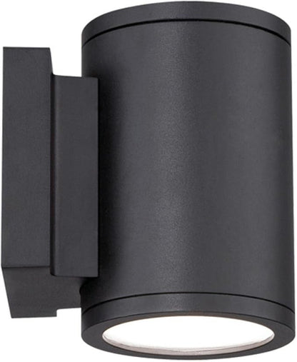 WAC Lighting WS-W2604-BK Tube LED Outdoor Wall Light Fixture, Double Light, 3000K, Black