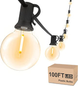 Svater Outdoor String Lights 100FT with 50 Pack Replacement Bulbs | Lumora