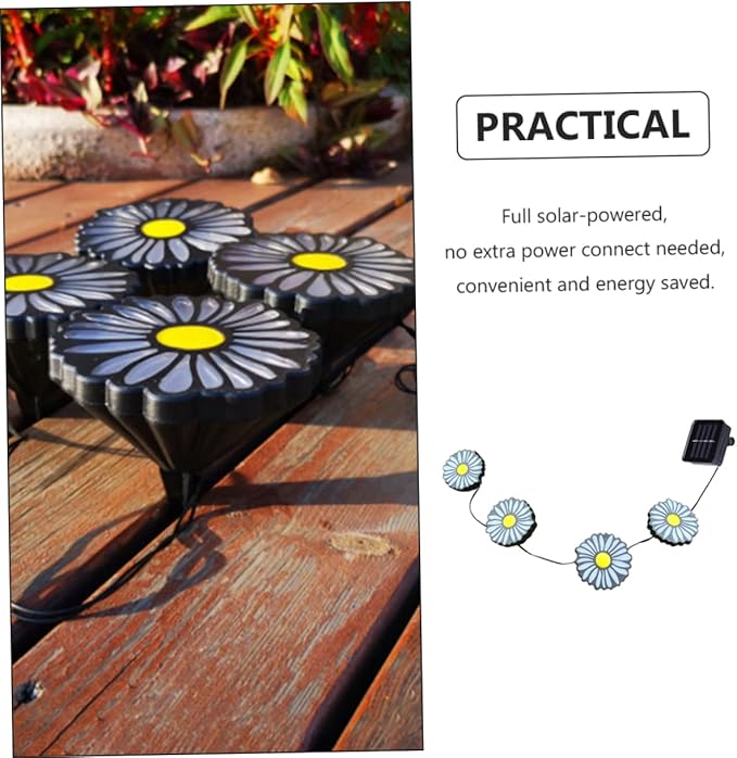 PRETYZOOM Eco-Friendly Led Solar Lawn Lamp Chrysanthemum Garden Decor No Tools Required for Pathway Patio