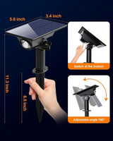 6 Pack Solar Power Spot Lights Outdoor Waterproof LED Dusk to Dawn Landscape Spotlight for Outside Yard, Tree | Lumora