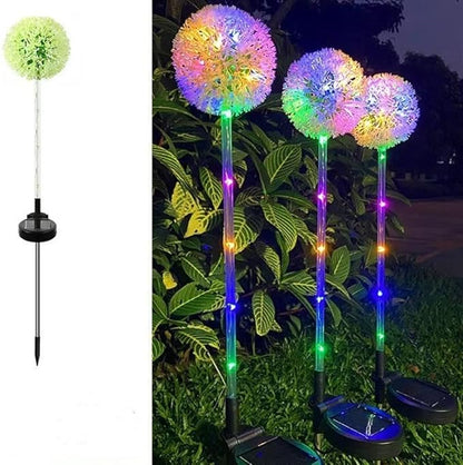 Solar Garden Lights Outdoor Decorative Glowing Dandelion Flower Lights for Outside Garden Decor Yard Patio Landscape Pathway Lawn Decorations (Color 1 Head*2)