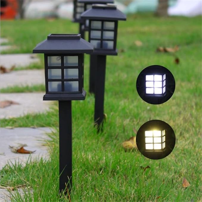 Homoyoyo 5pcs Solar Led Ground Lamp Outdoor Solar Lights for Pathway Garden Walkway Driveway Warm Light