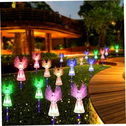 Garden Solar Lights Outdoor Waterproof Solar Angel Stake Lights with Color Changing LED for Pathway 2Pcs Garden Solar Lights, Solar Stake Lights, Pathway Lights, Yard Lights, Garden Ornaments.