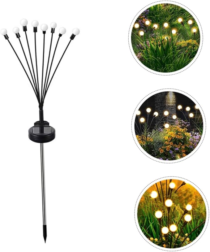 NUOBESTY 2pcs Solar Garden Light Decorative Solar Stake Lamp for Pathway Lawn Patio Easy Installation No Wires Creates Beautiful Outdoor Ambiance