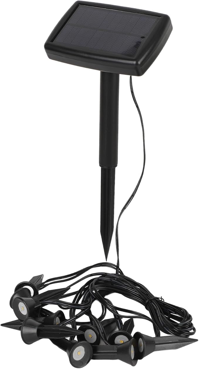 Fydun Deco Solar Pathway Lights for Yard - Garden Stake Lighting with 10 Bulbs, Automatic Night Activation - Ideal for Patio, Pathway, Driveway & Landse (Warm Light)