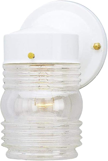 Ciata Outdoor Porch Light House Fixture Wall Mount Light Lantern Sconce, Lantern Sconce Fixture Jelly Jar Outdoor Down Light Fixture Front Porch - White