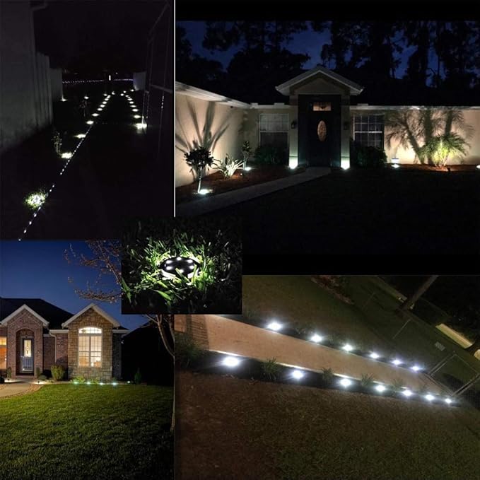 Solar Ice Cube Lights - Solar Brick Light LED Landscape Light Crystal Brick Light Outdoor Path Lights Waterproof for Outdoor Garden Patio Yard Lawn Pool Decoration (White, 2pcs)