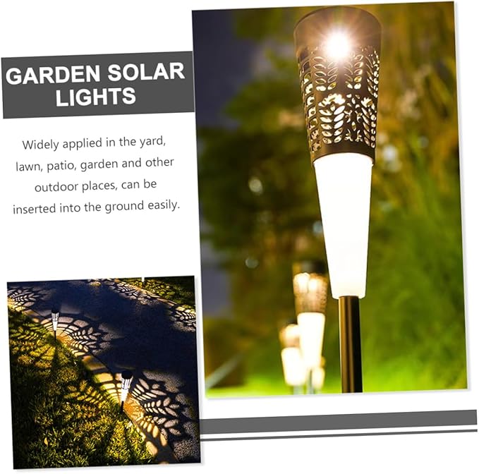 6pcs Solar Lawn Stake Lights Garden Outdoor Pathway Solar Powered Landscape Lighting with Warm and Colorful LEDs Yard Decorative Lights for Patio and Walkway
