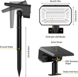 Solar Color Changing Spot Lights Outdoor Waterproof IP65, [4 Pack/32 LED/7 Modes] 2-in-1 Landscape Spotlights, Auto | Lumora
