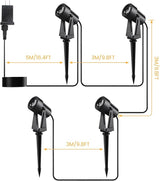 Low Voltage Landscape Lighting,4 Pack Outdoor LED Landscape Spotlights with Transformer 27V Garden Lights Pathway | Lumora
