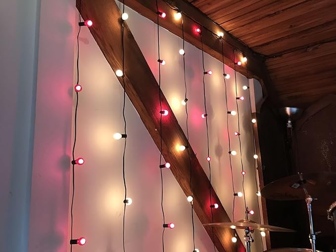100 Foot G40 Outdoor Patio String Lights with 125 Purple Globe Bulbs – Indoor Outdoor String Lights – Market Bistro | Lumora