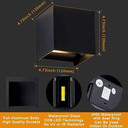 LANFU LED Aluminum Waterproof Wall Lamp, (Upgrade Dusk to Dawn Sensor) Waterproof Outdoor Light 20W 100-277V 2800K-3000K(Not dimmable) Outdoor Wall Light Warm Light 2LEDS (Black-20W-Larger)