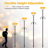 String Light Poles for Outside, 10FT Heavy Duty Outdoor String Light Pole Stand with Shepherd Hooks for Wood Deck | Lumora