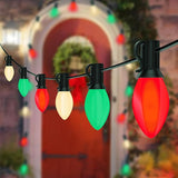 Abeja C7 Multicolor Christmas String Lights, 25Ft Ceramic Multicolor String Lights with 27 C7 Red White Green | Lumora