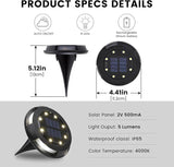 Solar Underground Outdoor Lights IP65 Waterproof, Rechargeable 500mAh NI-MH Battery LED Landscape Lighting, 0.2W | Lumora