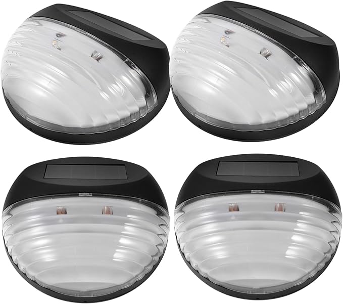 4pcs Led Solar Pathway Light Outdoor Security Lamp for Stairs Fence and Garden Easy Installation No Batteries Required