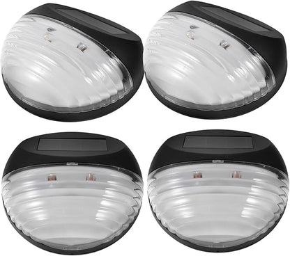 4pcs Led Solar Pathway Light Outdoor Security Lamp for Stairs Fence and Garden Easy Installation No Batteries Required