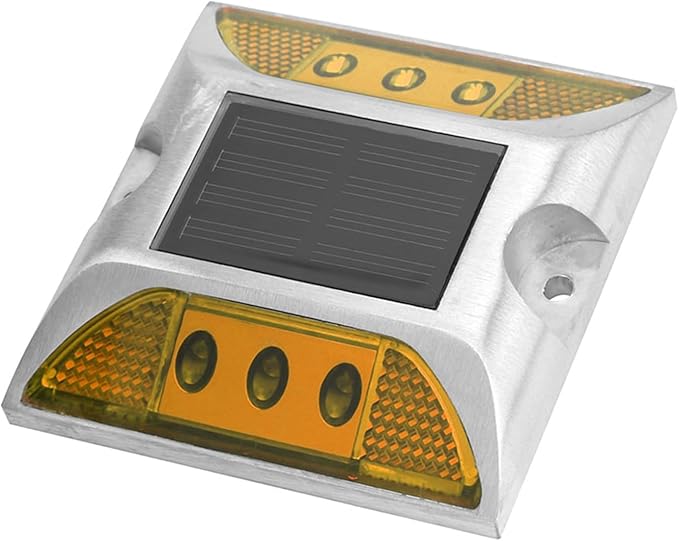 LED Solar Ground Marker Lights, Outdoor Driveway Pathway Spike Lamps, Yellow, Weather-Resistant for Road Highway | Lumora