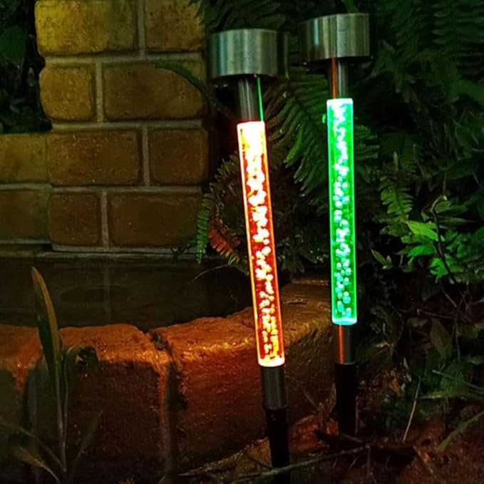 4 Pack Solar Garden Stakes LED Outdoor Lights Waterproof Path Lights With Stainless Steel Top For Lawn Patio Courtyard