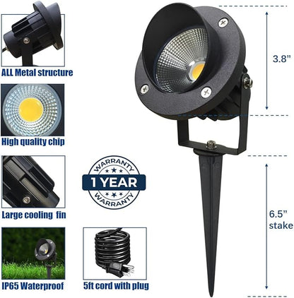 TOVEENEN LED Outdoor Landscape Spotlight Flag Light - 120V 20W Waterproof Spot Lights for Yard House Tree Christmas Lighting, Warm White