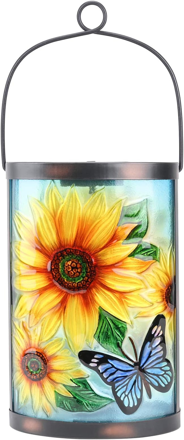 Hanging Solar Lantern Outdoor Waterproof LED Solar Lights Sunflower Decorative Solar Lanterns Tabletop Lamp for | Lumora