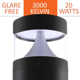 LED Bollard Landscape Lights 38" 20W 3000K 120V-277V Commercial/Residential Modern - Outdoor Security Flood Light | Lumora