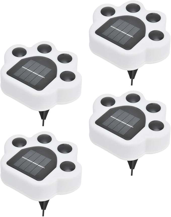 LED Solar Light Shape Buried Lamp 4PCS, Outdoor Garden Lawn Decorative Lighting, Solar Powered - Easy Installation, Weather, Ideal for Courtyard Pathway (White Light)