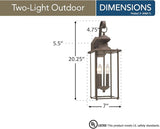 Sea Gull Lighting 8468-71 Jamestowne Outdoor Wall Lantern Outside Fixture, Two - Light, Antique Bronze | Lumora