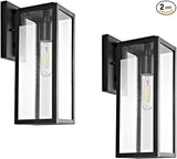 Bestshared Outdoor Wall Sconce, 2-Pack 15 Inch Exterior Wall Lanterns with Clear Glass, Anti-Rust Black Porch | Lumora