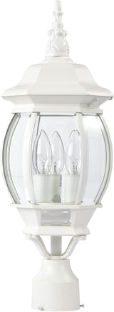 Nuvo 3 Light - 21 in. Post Lantern - Clear Beveled Glass - Outdoor Path Light | Lumora