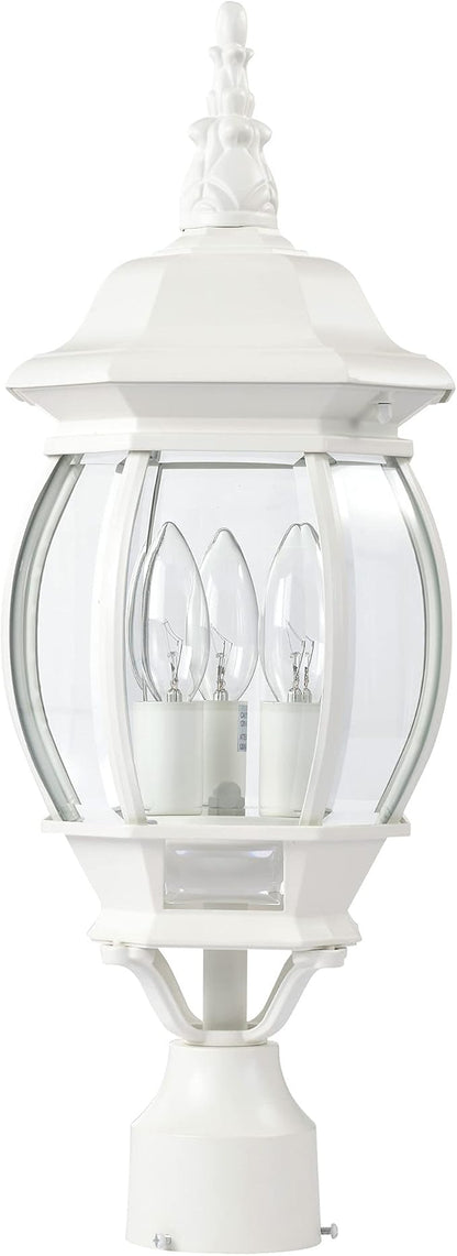 Nuvo 3 Light - 21 in. Post Lantern - Clear Beveled Glass
