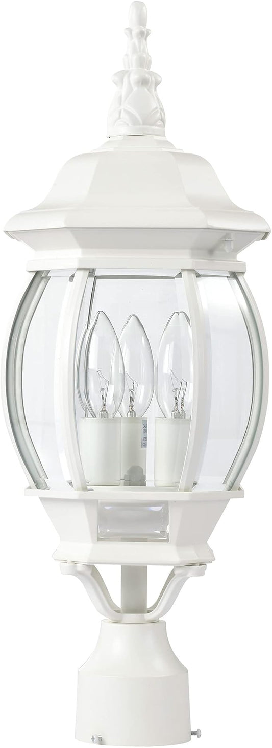 Nuvo 3 Light - 21 in. Post Lantern - Clear Beveled Glass