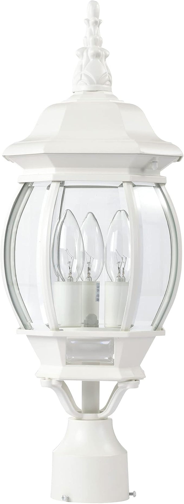 Nuvo 3 Light - 21 in. Post Lantern - Clear Beveled Glass - Outdoor Path Light | Lumora