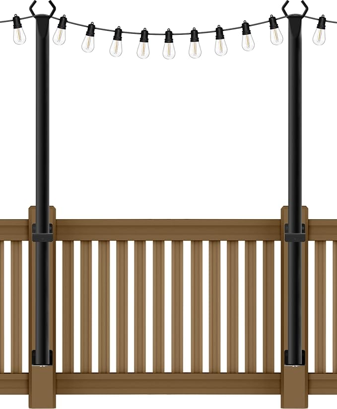 AILBTON 2 Pack 5Ft String Light Poles,Light Poles for Outside String Lights,Outdoor Light Poles with Fork,Metal | Lumora